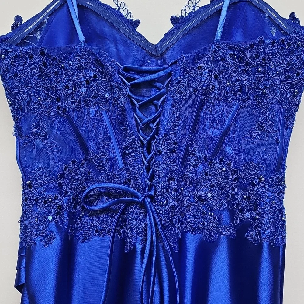 Bella Divine Corset Dress, Cobalt Blue, Size 10, Prom Dress / HOCO - Picture 4 of 14
